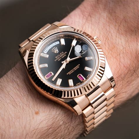 black rose gold rolex|Rolex rose gold watch men's.